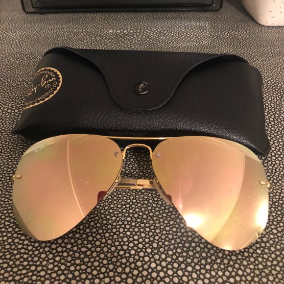 Ray-Ban High Street Mirrored Rimless Aviators - Picture 5 of 7